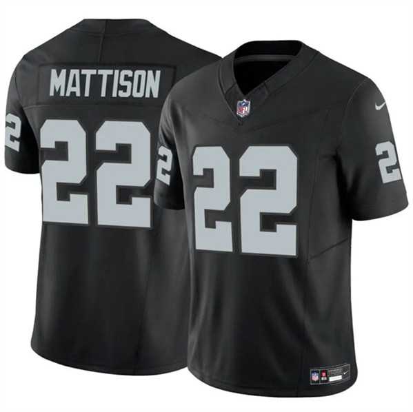 Men & Women & Youth Las Vegas Raiders #22 Alexander Mattison Black 2024 F.U.S.E. Vapor Football Stitched Jersey->kansas city chiefs->NFL Jersey